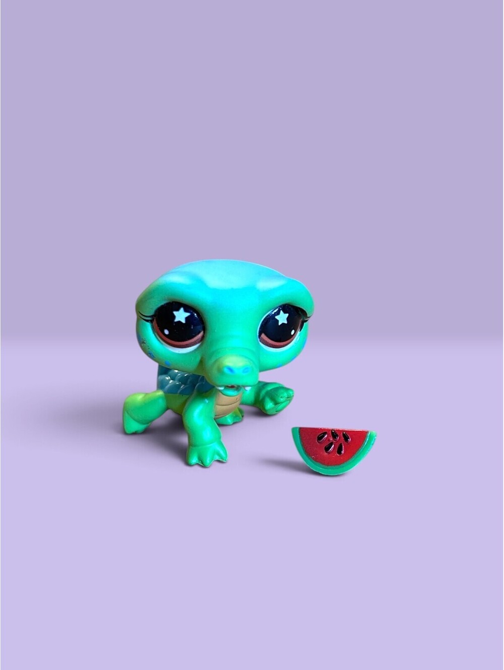 Littlest Pet Shop LPS Crocodile #456 with Watermelon Accessory